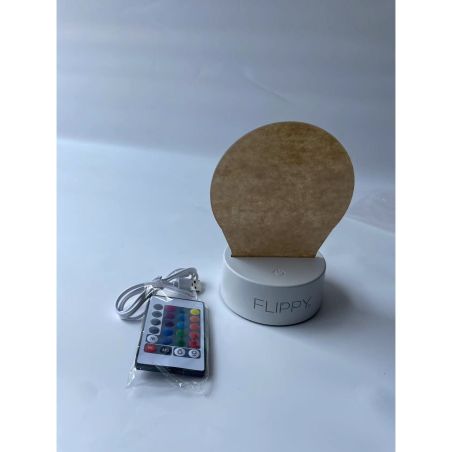 Lampa LED decorativa, Flippy, 3D, Globul Pamantesc, doua moduri de alimentare USB si baterii, 20 cm inaltime, din material acril
