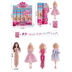 Papusa Surpriză cu accesorii, Tub, Beautiful Looks, 32.5×8cm, +3ani