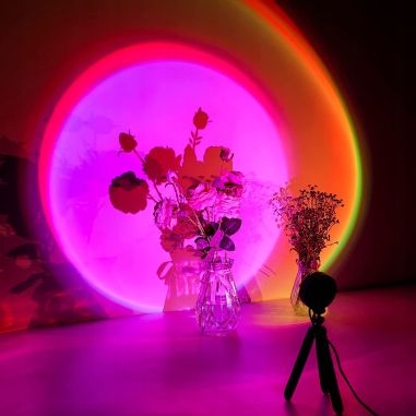 Lampa LED tip Proiector cu 16 culori, Flippy, Rotire 360 de Grade, Incarcare USB, cu Telecomanda, Intrerupator, pentru Podea, Ta