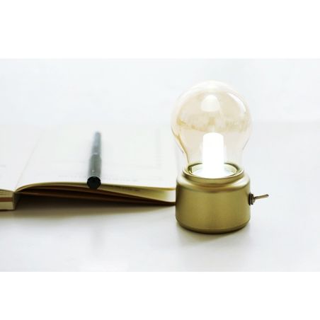 Lampa LED Decorativa sub forma de Bulb, Retro pentru interior, Bej/ Transparent, 5 V, 500 mA, ABS, Lumina Calda, Incarcare USB, 