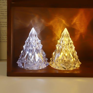 Lampa de Veghe, Flippy, Model IceBerg, Lumina Calda, cu Baterii, Transparenta, 6.5x8 cm