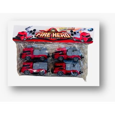Set 4 masinute de pompieri, Fire Hero, 24.5×20×5cm, +3ani
