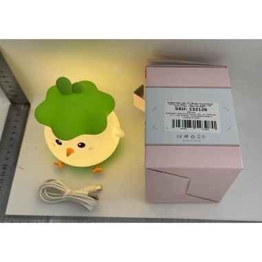 Lampa de Veghe pentru Copii, Flippy, din Silicon, Senzor Tactil, Model Pui, Lumina Calda, Protectie pentru Ochi, Incarcare USB, 