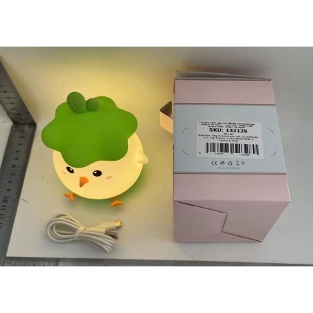 Lampa de Veghe pentru Copii, Flippy, din Silicon, Senzor Tactil, Model Pui, Lumina Calda, Protectie pentru Ochi, Incarcare USB, 