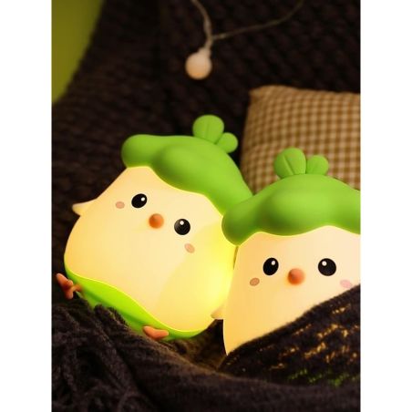Lampa de Veghe pentru Copii, Flippy, din Silicon, Senzor Tactil, Model Pui, Lumina Calda, Protectie pentru Ochi, Incarcare USB, 