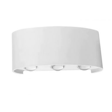 Aplica pentru Perete, Flippy, Interior/Exterior, Rezistenta la Umezeala IP65, 8 W, Lumina Calda, Aluminiu, 22x8 cm, Alb