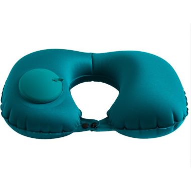 Perna pentru gat Flippy, portabila, umflare prin apasare, usor de depozitat, imbracata in material catifelat, in forma de U, 40 