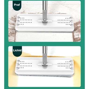 Set de curatenie Flippy, mop si galeata, galeata 5.7 l, 4 rezerve microfibra incluse, design modern, pentru interior, material p