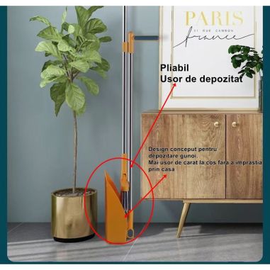 Set Matura si Faras cu Coada Detasabila, Flippy, cu Dinti de Pieptene pentru Curatare Matura, rotativ, pliabil, Otel inoxidabil 