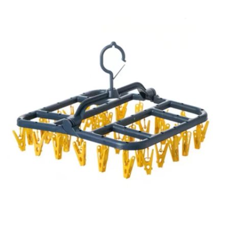 Uscator de Rufe Suspendat Flippy, cu 40 Carlige, Rotire 360 Grade, Protectie Vant, Pliabil, Patrat, Mateiral Plastic, Usor de De
