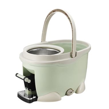 Set Galeata cu Pedala si Mop Rotativ 360°, Flippy, Cu Actiune Centrifuga x4, Pentru Uz Casnic, Maner din Otel Inoxidabil Telesco