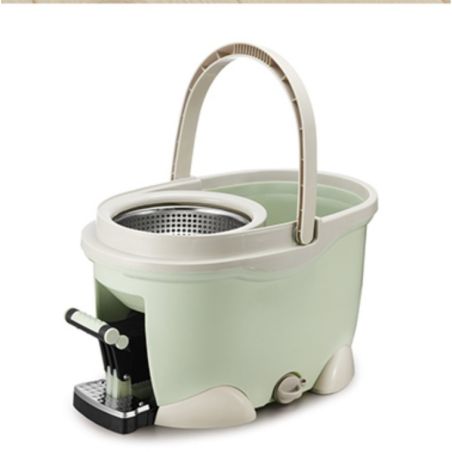 Set Galeata cu Pedala si Mop Rotativ 360°, Flippy, Cu Actiune Centrifuga x4, Pentru Uz Casnic, Maner din Otel Inoxidabil Telesco