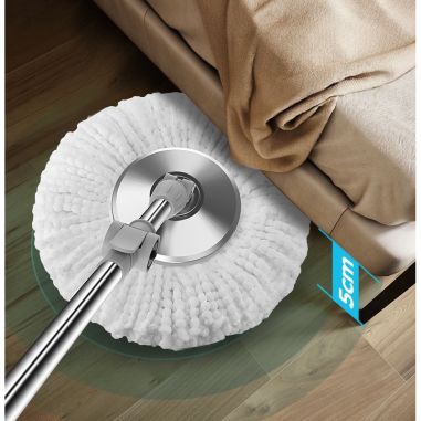 Set Galeata cu Pedala si Mop Rotativ 360°, Flippy, Cu Actiune Centrifuga x4, Pentru Uz Casnic, Maner din Otel Inoxidabil Telesco