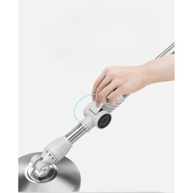 Set Galeata cu Pedala si Mop Rotativ 360°, Flippy, Cu Actiune Centrifuga x4, Pentru Uz Casnic, Maner din Otel Inoxidabil Telesco