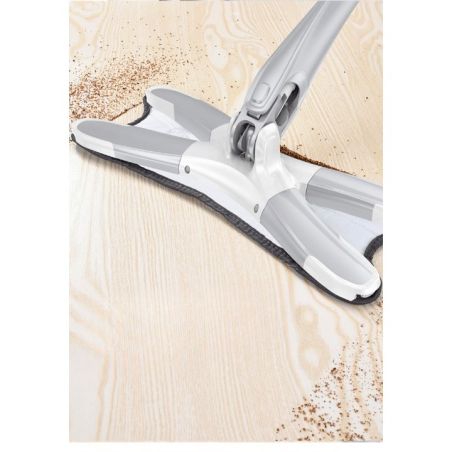 Mop Plat, Flippy, cu Sistem de Stoarcere, 4 Lavete Incluse, Lungime Telescopica 140 cm, Argintiu