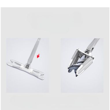 Mop Plat, Flippy, cu Sistem de Stoarcere, 4 Lavete Incluse, Lungime Telescopica 140 cm, Argintiu