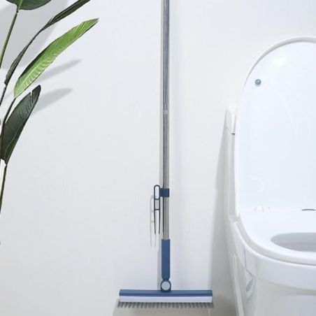 Perie de Curatare pentru Podele si Rosturi, Flippy, Lungime Maner 105 cm, Capat Pivotant 180 Grade, Peri din PP, Otel si Plastic
