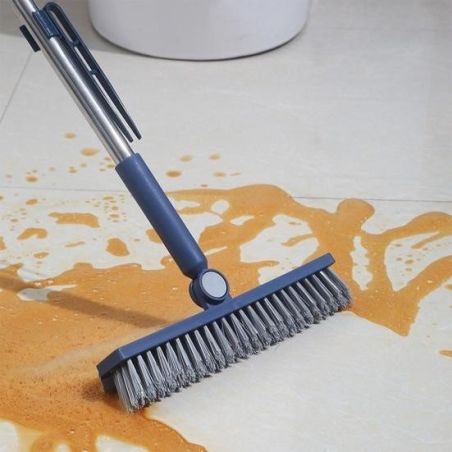 Perie de Curatare pentru Podele si Rosturi, Flippy, Lungime Maner 105 cm, Capat Pivotant 180 Grade, Peri din PP, Otel si Plastic