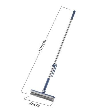 Perie de Curatare pentru Podele si Rosturi, Flippy, Lungime Maner 105 cm, Capat Pivotant 180 Grade, Peri din PP, Otel si Plastic