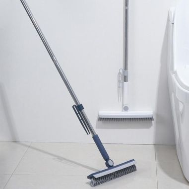 Perie de Curatare pentru Podele si Rosturi, Flippy, Lungime Maner 105 cm, Capat Pivotant 180 Grade, Peri din PP, Otel si Plastic