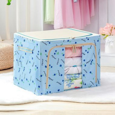 Cutie de Depozitare Pliabila, Flippy, 24 L, Panza Oxford, 40x30x20 cm, Fereastra Frontala, 2 Usi de Acces cu Fermoar Bidirection