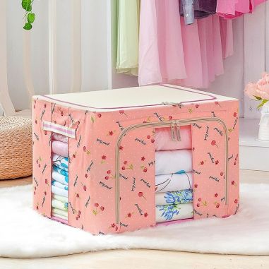 Cutie de Depozitare Pliabila, Flippy, 24 L, Panza Oxford, 40x30x20 cm, Fereastra Frontala, 2 Usi de Acces cu Fermoar Bidirection