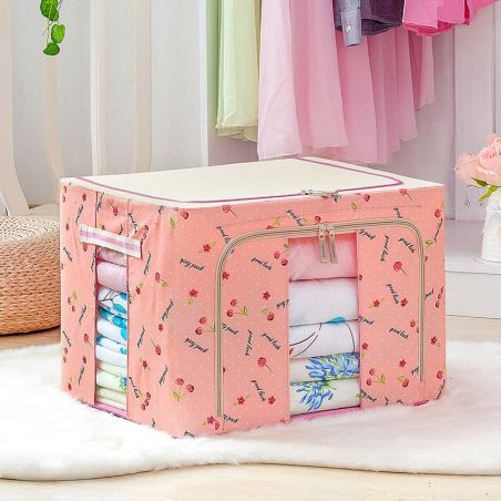 Cutie de Depozitare Pliabila, Flippy, 24 L, Panza Oxford, 40x30x20 cm, Fereastra Frontala, 2 Usi de Acces cu Fermoar Bidirection