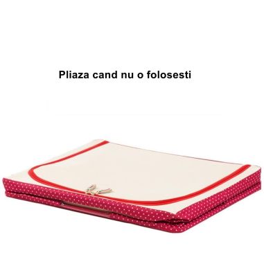 Cutie de Depozitare Pliabila, Flippy, cu Fermoar, 100 L, Textil, 60x42x40 cm, O Fereastra, Cadru Metalic, Suport Baza Stabil din