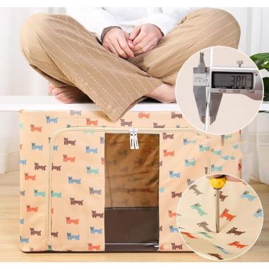 Cutie de Depozitare Pliabila, Flippy, 66 L, Panza Oxford, 50x40x33 cm, Fereastra Frontala, 2 Usi de Acces cu Fermoar Bidirection