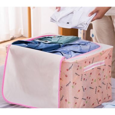 Cutie de Depozitare Pliabila, Flippy, Cu Fermoar, 66 L, Textil, 50x40x33 cm, cu Fereastra, Cadru Metalic, Suport Baza Stabil din