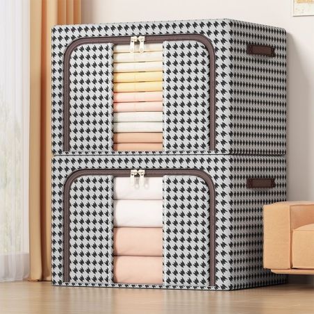 Cutie de Depozitare Pliabila, Flippy, Cu fermoar, 66 L, Textile, 50x40x33 cm, Design Zebra