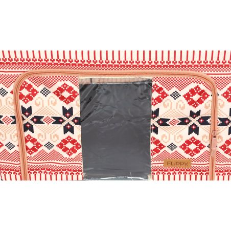 Cutie de Depozitare Pliabila, Flippy,100 L din Bumbac si In, 60X42X40 cm, Fereastra Frontala, 2 Usi de Acces cu Fermoar Bidirect