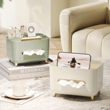 Suport pentru Servetele, Flippy, Cutie Multifunctionala, Design Minimalist, ABS, cu Suport pentru Obiectele Personale, pentru Bi