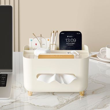 Suport pentru Servetele, Flippy, Cutie Multifunctionala, Design Minimalist, ABS, cu Suport pentru Obiectele Personale, pentru Bi