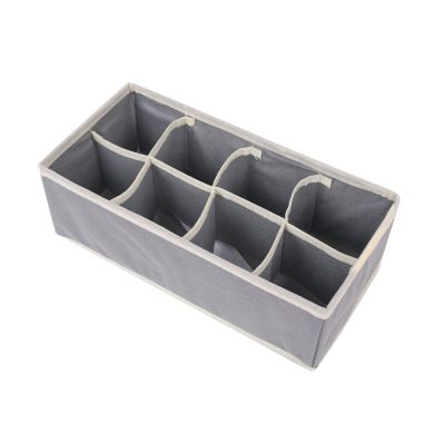 Cutie De Depozitare, Flippy, Pentru Lenjerie, Sosete Si Sutiene, Material Textil, 8 Compartimente, 32 x 16 x 10 cm, Culoare Gri