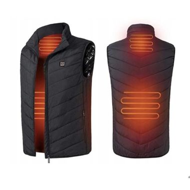 Vesta Inteligenta Incalzita, Flippy, Unisex, 2 Zone de Incalzire, Umplutura Bumbac, 3 Trepte de Temperatura, Incarcare USB, Negr