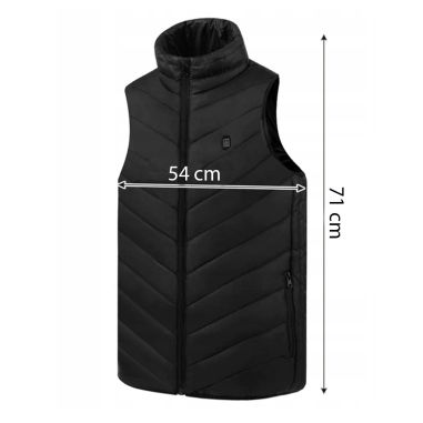Vesta Inteligenta Incalzita, Flippy, Unisex, 2 Zone de Incalzire, Umplutura Bumbac, 3 Trepte de Temperatura, Incarcare USB, Negr