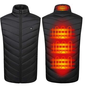 Vesta Inteligenta Incalzita, Flippy, Unisex, 2 Zone de Incalzire, Umplutura Bumbac, 3 Trepte de Temperatura, Incarcare USB, Negr