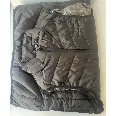 Vesta Inteligenta Incalzita, Flippy, Unisex, 2 Zone de Incalzire, Umplutura Bumbac, 3 Trepte de Temperatura, Incarcare USB, Negr