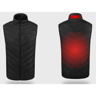 Vesta Inteligenta Incalzita, Flippy, Unisex, 2 Zone de Incalzire, Umplutura Bumbac, 3 Trepte de Temperatura, Incarcare USB, Negr