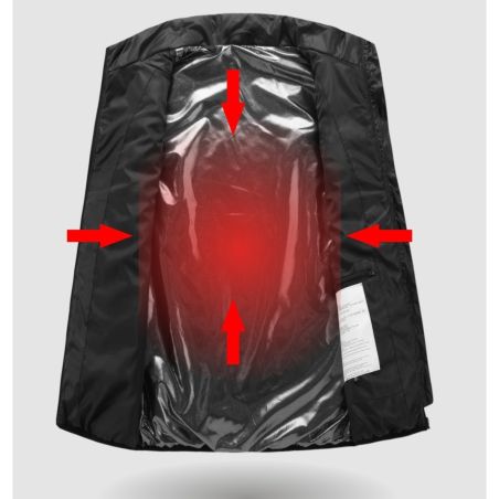 Vesta Inteligenta Incalzita, Flippy, Unisex, 2 Zone de Incalzire, Umplutura Bumbac, 3 Trepte de Temperatura, Incarcare USB, Negr