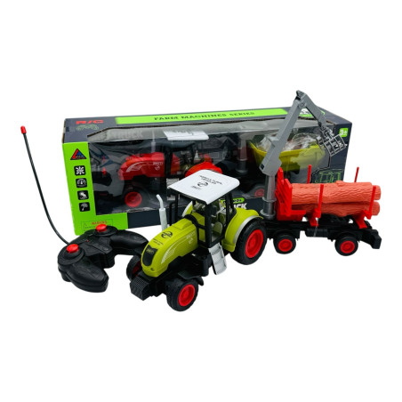 Tractor RC Farm Truck cu Telecomanda, 27 MHz, Remorca Detasabila, 2 Modele Disponibile, 43×13×11.5cm