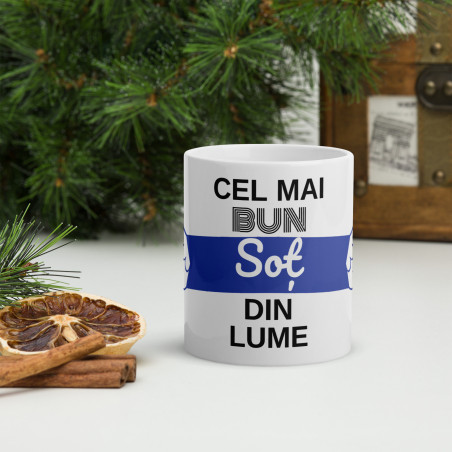 Cana personalizata „Cel mai bun sot din lume” – 11 oz. 330ml