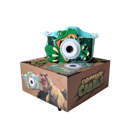 Camera foto digitala pentru copii model dinozaur, display IPS, incarcare USB, suport card SD, 13×12×6cm