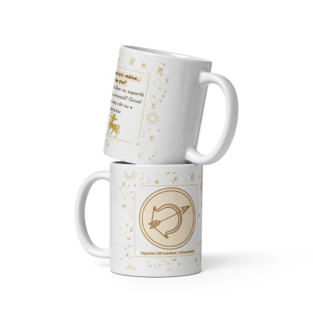 Cana personalizata „Sagetator – Aventurier si Optimist” – 11 oz. 330ml