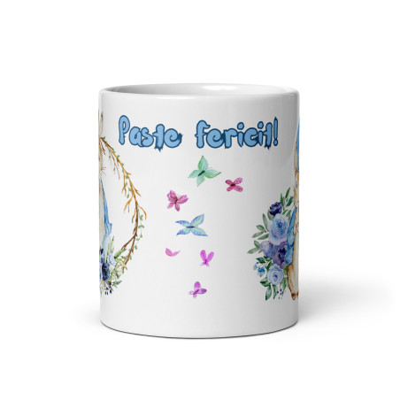 Cana personalizata, Initiala S - Cadou Special de Paste – 11 oz. 330 ml