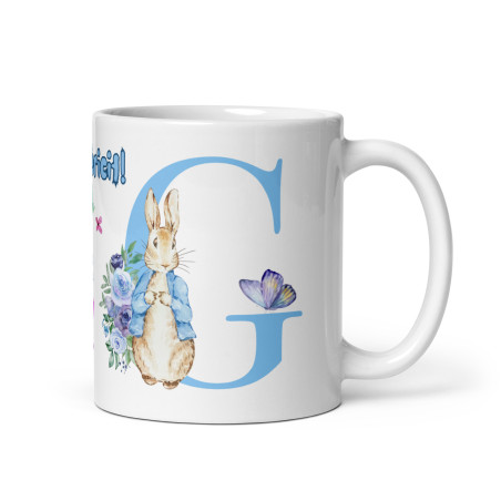 Cana personalizata, Initiala G - Cadou Special de Paste – 11 oz. 330 ml