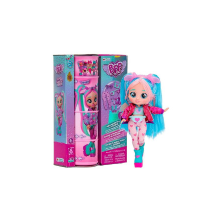 Papusa Stilata cu Garderoba Glam si Accesorii Colorate