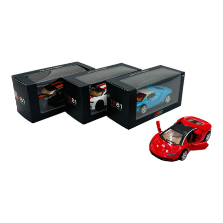 Mașinuță Sport Metalică cu Uși Deschise, 15×7.5×6.5 cm – Modele și Culori Variate