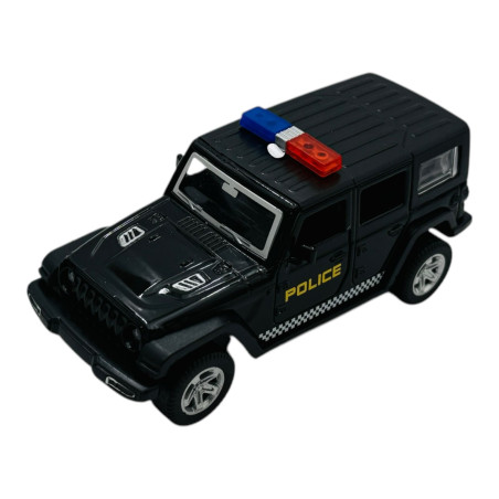 Mașinuță Metalică de Poliție 4×4 cu Uși Deschise, 15×7.5×6.5 cm – Design Robust și Realist